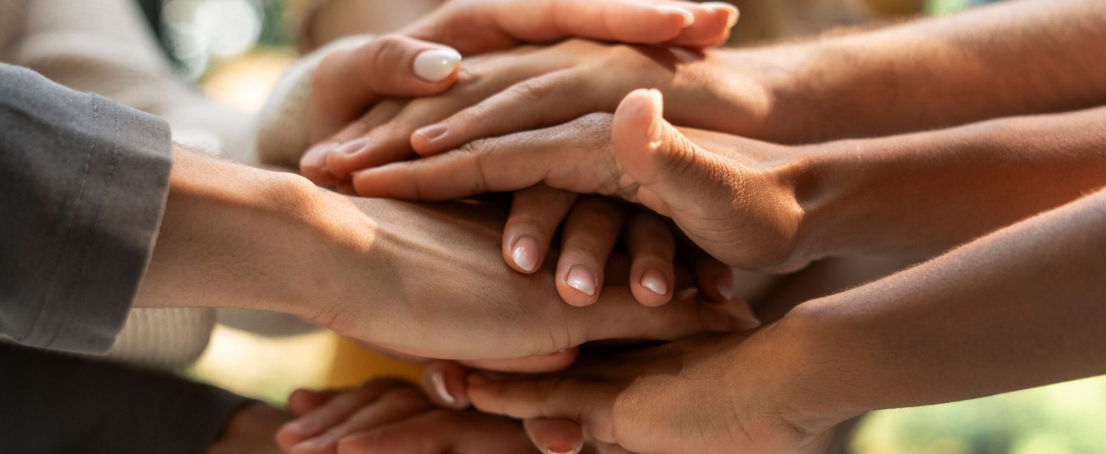 Mãos unidas de voluntários do Instituto +Brasal